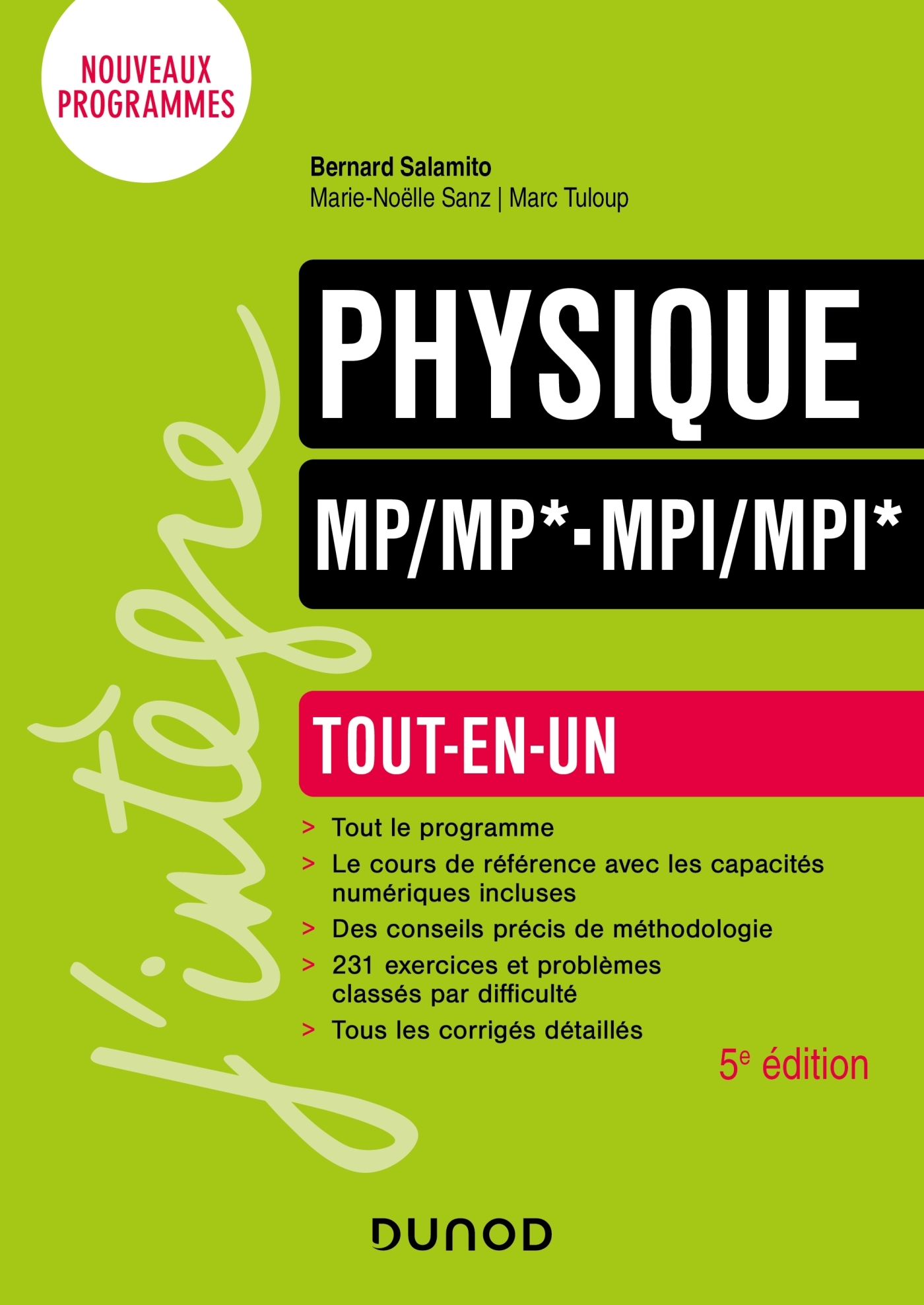 Physique Toutenun MP/MP*MPI/MPI* Livre et ebook PhysiqueChimie de