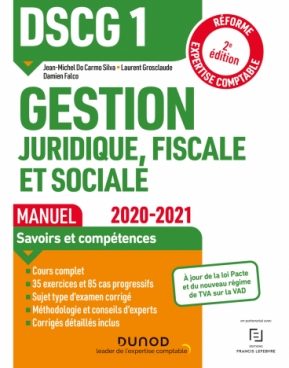 DSCG 1 Gestion juridique, fiscale et sociale - Manuel 2020/2021