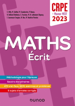 Concours Professeur des écoles - Mathématiques - Ecrit - CRPE 2023  - Master MEEF