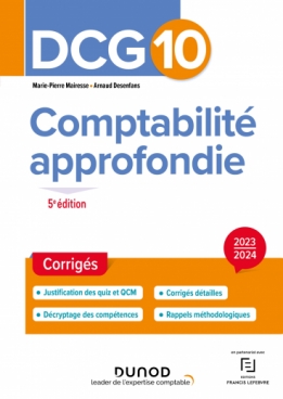 DCG 10 - Comptabilité approfondie - Corrigés 2023-2024