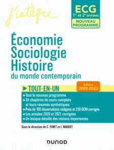 ECG 1 ET ECG 2 -  Economie, Sociologie, Histoire du monde contemporain 2022-2023