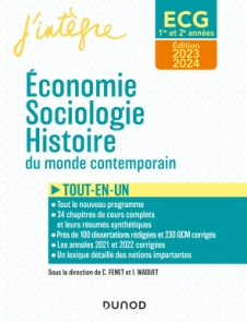 ECG 1 ET ECG 2 -  Economie, Sociologie, Histoire du monde contemporain 2023-2024