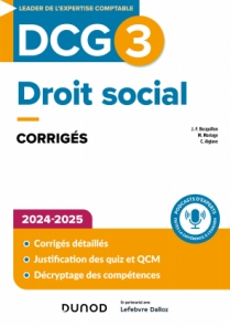 DCG 3 - Droit social - corrigés 2024-2025