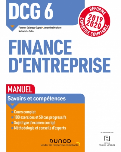 Dcg 6 Finance D Entreprise Manuel Reforme Expertise Comptable 2019 2020 Livre Et Ebook Dcg De Florence Delahaye Duprat Dunod