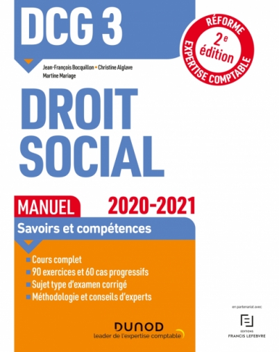 Dcg 3 Droit Social Manuel 2020 2021 Reforme Expertise Comptable Livre Et Ebook Dcg De Jean Francois Bocquillon Dunod