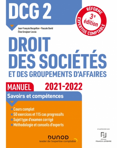 DCG 2 Droit des sociétés et des groupements d'affaires - Manuel - 2021/2022