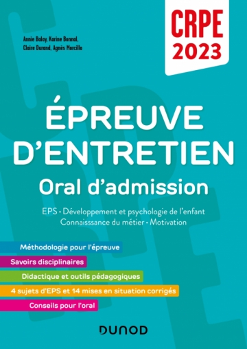 Concours Professeur des écoles - Épreuve d'entretien - Oral d'admission - CRPE 2023