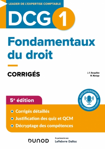 DCG 1 Fondamentaux du droit - Corrigés