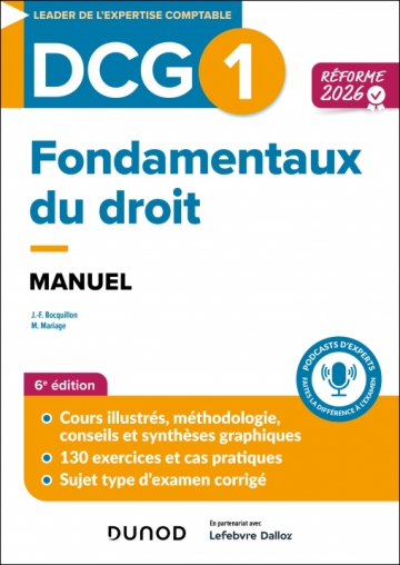 DCG 1 - Fondamentaux du droit - Manuel - Réforme 2026-2027