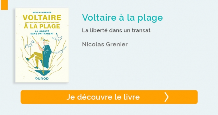 Voltaire à la plage La liberté dans un transat