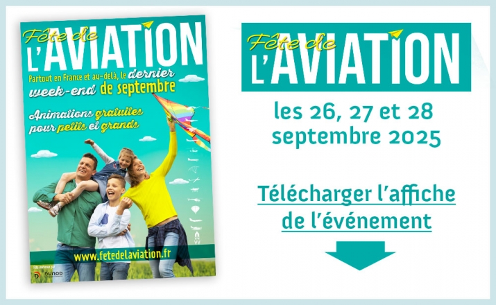 Télécharger l'affiche de la Fête de l'Aviation les 26, 27 et 28 septembre 2025
