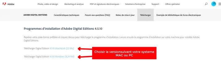 Installer Adobe Digital Editions